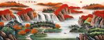 山水瀑布风景图