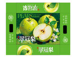 油画翠冠梨包装平面展开图