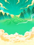 梦幻山川云海奇幻风景