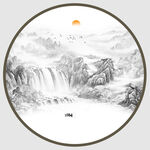 圆形山水画