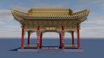 中式传统牌坊建筑模型