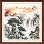 方形山水画