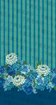 蓝绿条纹底花卉装饰图