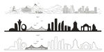 厦门福建城市建筑剪影地标插画