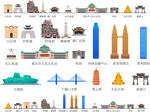 重庆立体城市建筑剪影地标插画