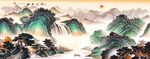 水墨山水国画风景图