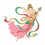飞天神女弹奏乐器图