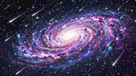 彩色宇宙旋涡流星空