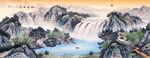 旭日东升聚宝盆风水画