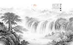 迎客松水墨画