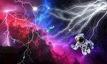 闪电星空