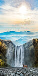 山水风景挂画海报背景
