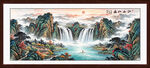 青绿山水国画装饰画
