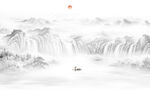 国画山水背景墙
