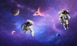 梦幻外太空银河星空宇宙星球背景