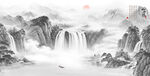 新中式水墨山水画