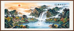 青绿山水国画装饰画