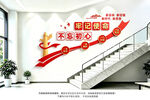 不忘初心党建楼梯墙