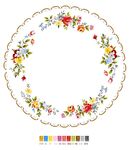 花卉装饰圆形花边图案陶瓷花纹