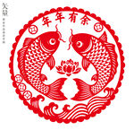 年年有余窗花静电贴