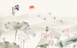 水墨荷花背景图