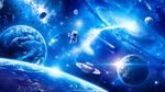 宇宙漩涡太空星球宇航员星空背景