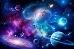 梦幻星际宇宙漩涡外太空星球背景