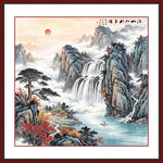 迎客松山水画