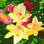 百合花插图元素