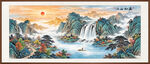 旭日东升山水画