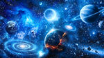 太空宇航员星球宇宙漩涡陨石背景