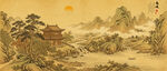 宋氏美学山水电视背景墙壁布墙纸