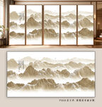 中式山水意境玻璃装饰画