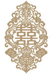 中式传统金色双喜花纹图案