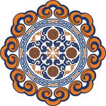 传统中式圆形花纹图案