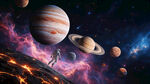 浩瀚星空外太空星球宇宙银河背景