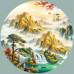 圆形山水画