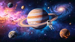 宇宙星空外太空黑洞银河星球背景