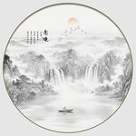 圆形山水画
