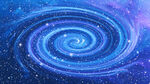 梦幻蓝紫色星系漩涡星空