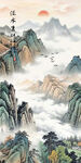 泰山日出五岳独尊山水画