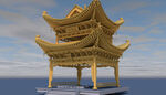 金色古建筑凉亭