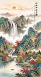 工笔国画山水