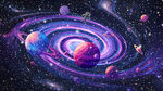 星空星球星系宇宙旋涡太空