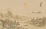 简约宋氏美学古画山水画壁画壁纸