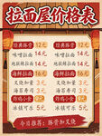 拉面屋价格表