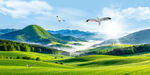 山川丘陵草原背景图