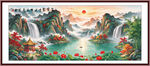 流水生财山水画