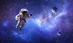 梦幻宇宙星空宇航员星球太空背景