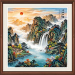 聚宝盆山水画